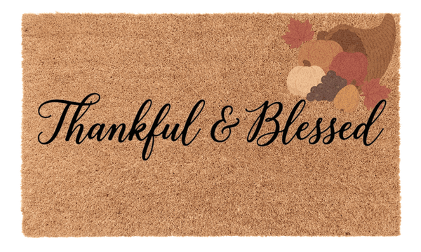 Thankful and Blessed Coir Mat