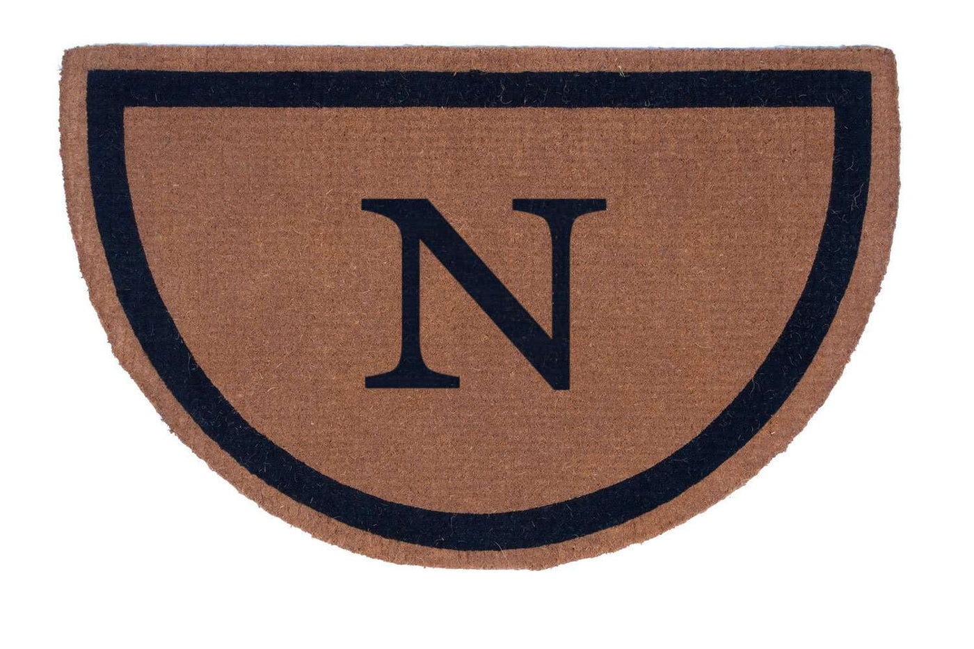 Black Half Round Single Border Personalized Doormats 38x60
