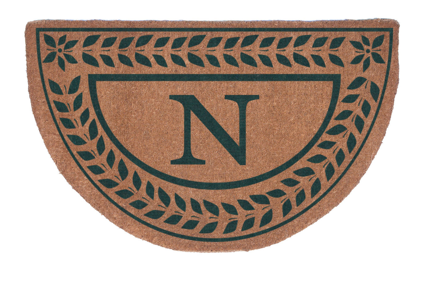 Half Round Leafy Vines Border Personalized Doormats