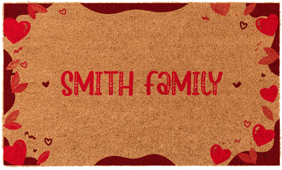 Heart Bordered Personalized | Coco Mats N More