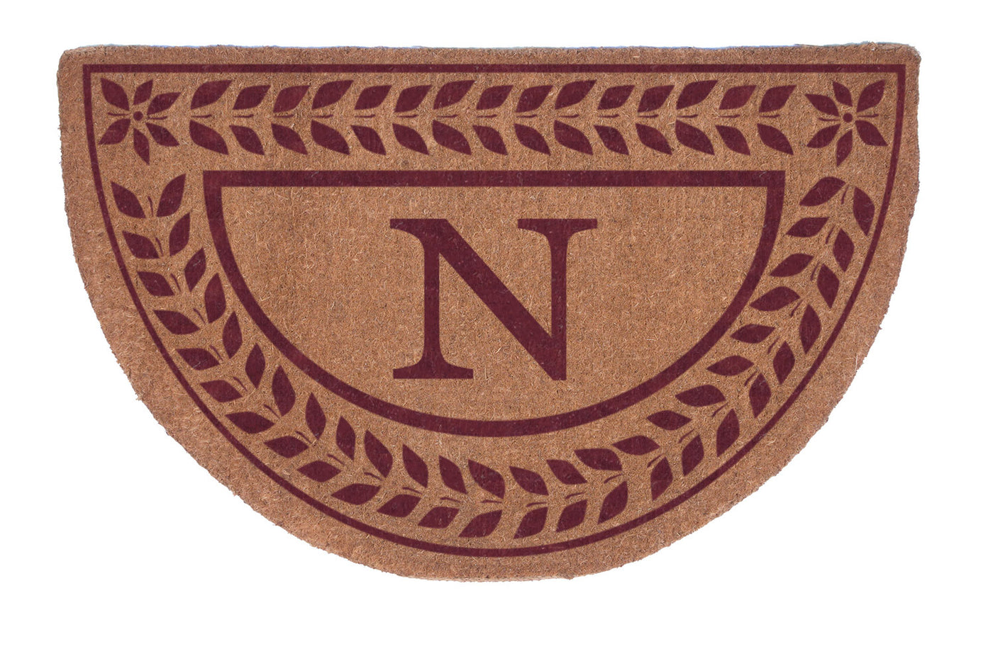 Half Round Leafy Vines Border Personalized Doormats