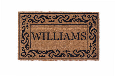 Rolling Scrolls Border Personalized Doormats