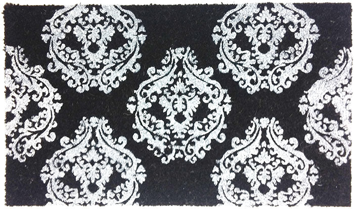 Damask Pattern Vinyl Backed Coco Mat