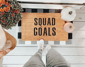 Squad Goals Vinyl Coir Doormat