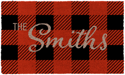 Personalized Checkered Christmas Doormat | Coco Mats N More